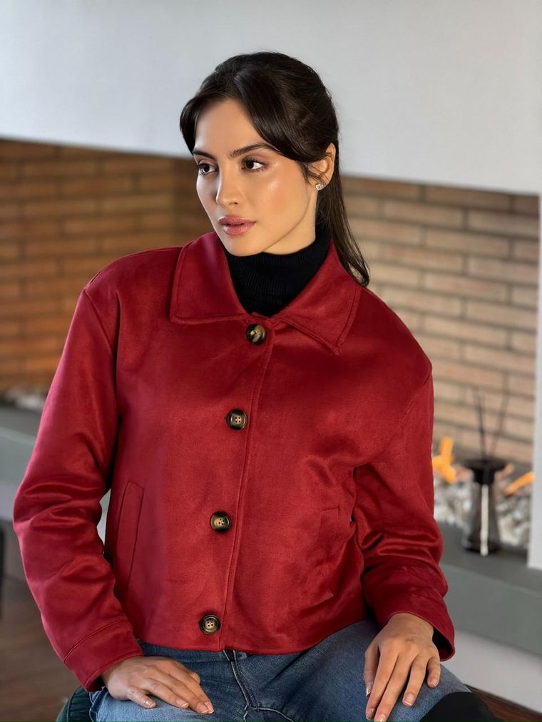 Chaqueta Manon en paño rojo
