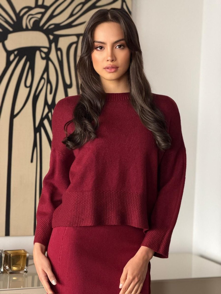 Sweater Élise en vino tinto